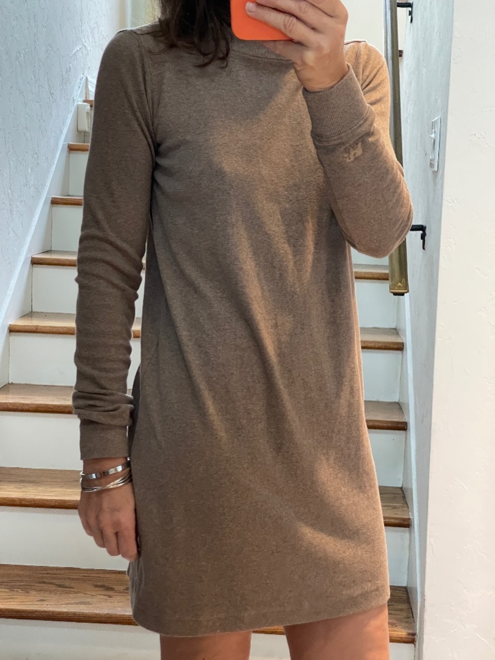 The Normal Brand long sleeve tan sweater mini dress women XS